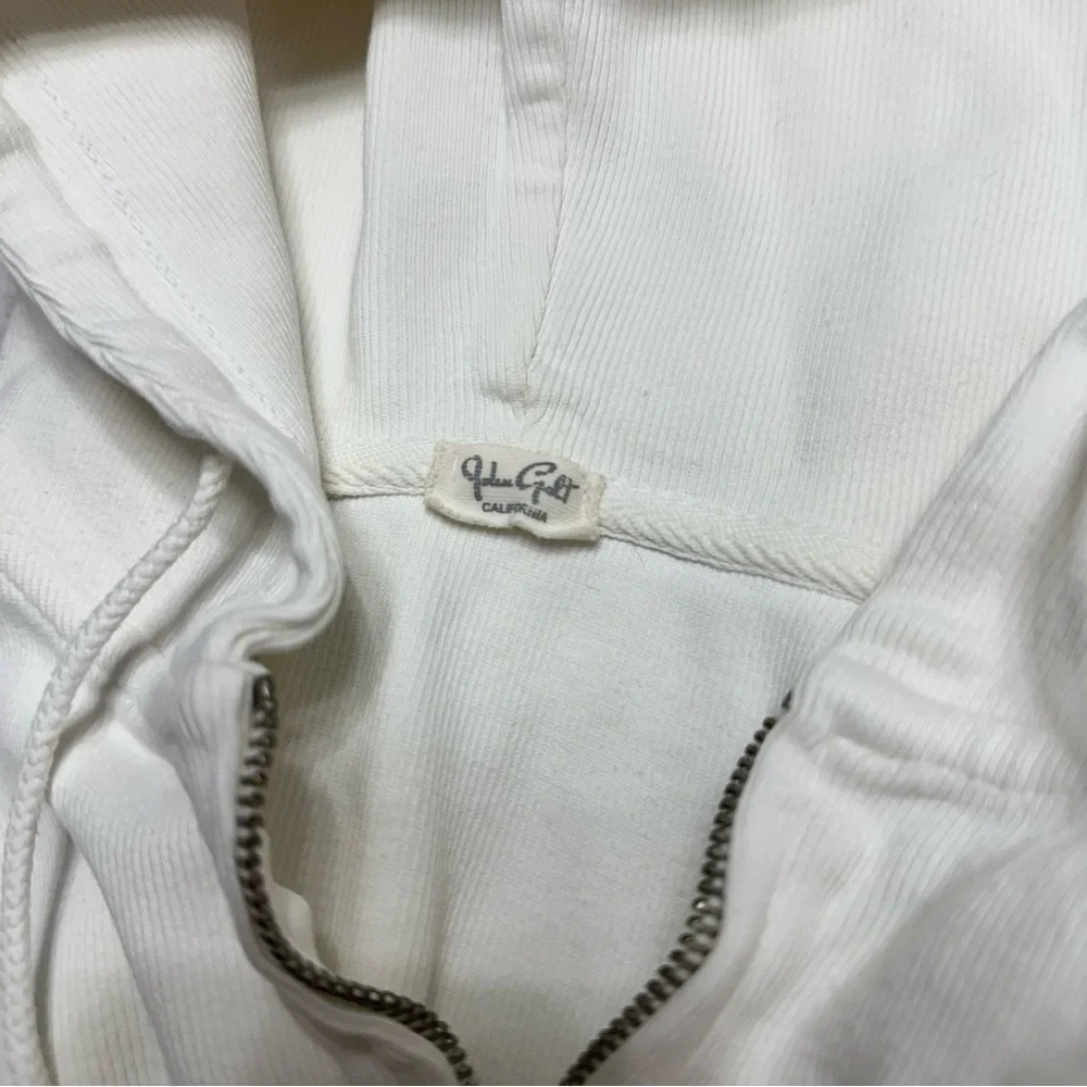 Brandy Melville John Galt Zip Up Hoodie - Cream - Picture 4 of 4